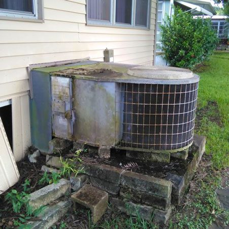 Old AC unit outside